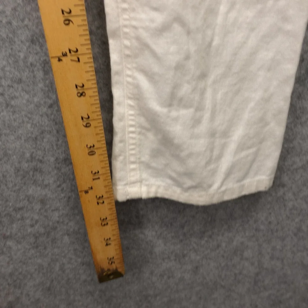 PERRY ELLIS Linen Pants Mens 30x32 White Slim Fit Tapered Trouser Summer Light